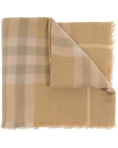 Burberry Wool Scarf, - Natural
