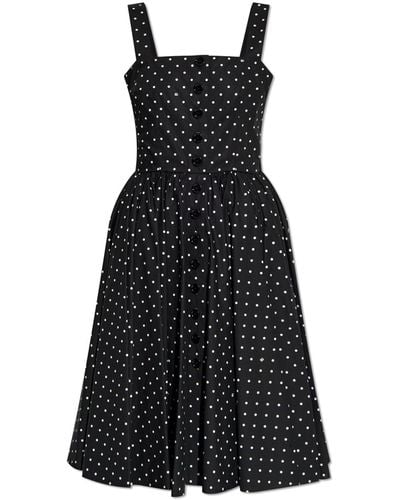 Dolce & Gabbana Polka Dot Pattern Dress, - Black