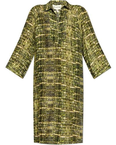 Munthe Dress With Collar, - Green