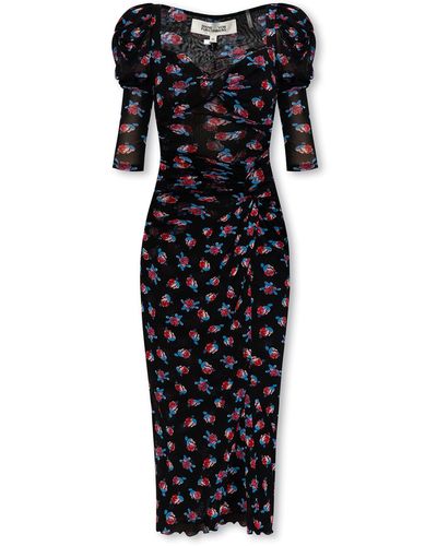 Diane von Furstenberg Floral Dress - Black