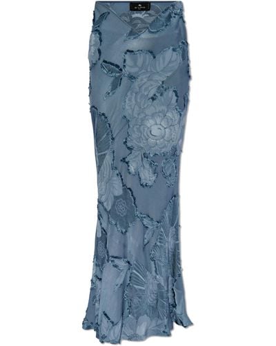 Etro Skirt With Jacquard Pattern - Blue