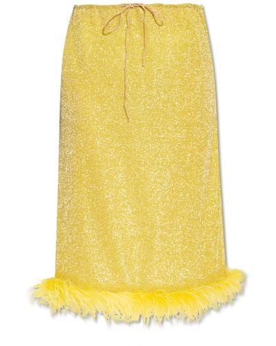 Oséree Feather Skirt - Yellow