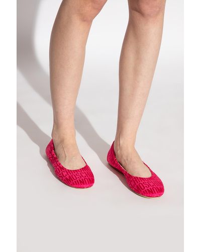 Moschino Monogrammed Ballet Flats - Red