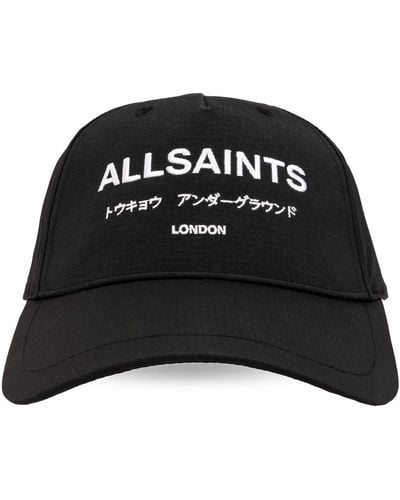 AllSaints Cap With A Visor 'underground', - Black