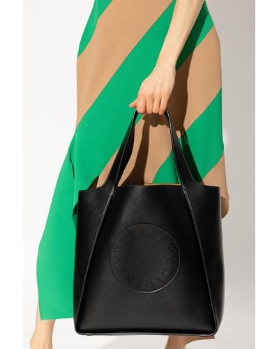 Stella McCartney Shopper Bag With Logo - Black