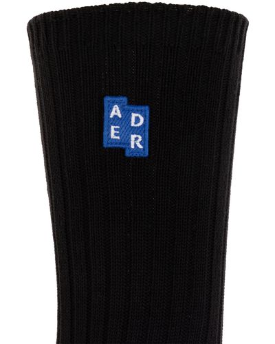 Adererror Ribbed Socks, - Black