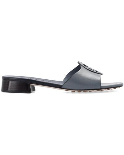 Tory Burch 'miller' Leather Mules - Grey
