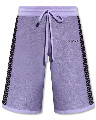 Versace Shorts With Logo - Purple
