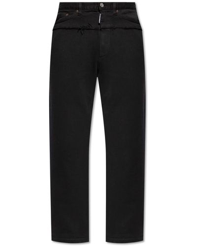 DSquared² Joggers Made Of Combined Materials, - Black