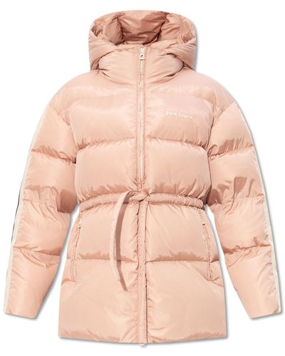 Palm Angels Down Jacket With Logo - Pink