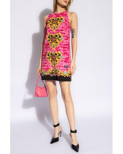 Versace Denim Dress, - Pink