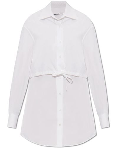T By Alexander Wang Cotton Shirt Dress, - White