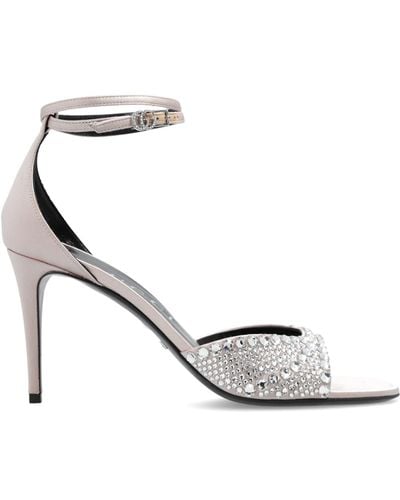 Gucci Satin Heeled Sandals - White