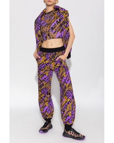 Versace Patterned Cropped T-shirt - Purple