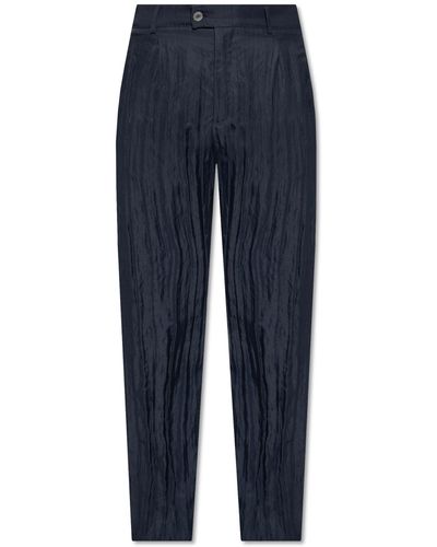 Giorgio Armani Textured Trousers - Blue