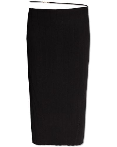 Jacquemus 'pralu' Ribbed Skirt, - Black