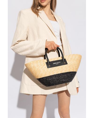 Jimmy Choo ‘Beach Basket Small’ Shopper Bag - Natural