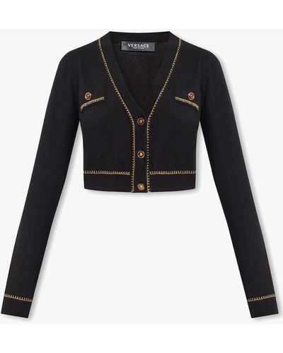 Versace Cropped Cardigan - Black