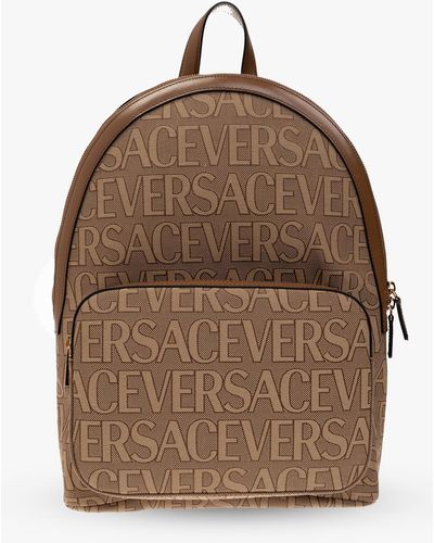 Versace Backpack With Logo - Brown