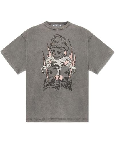 Acne Studios Printed T-shirt, - Grey