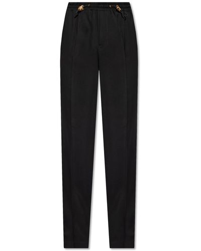 Versace Pleat-Front Trousers - Black