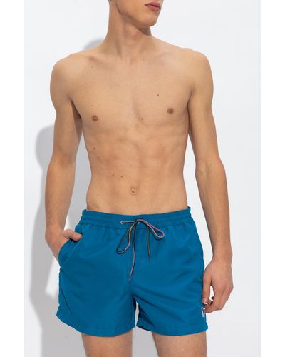 Paul Smith Swimming Shorts With Patch - Blue