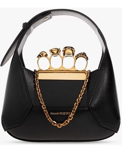 Alexander McQueen ‘Jewelled Hobo Mini’ Shoulder Bag - Black