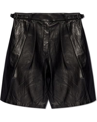 Emporio Armani Leather Shorts, - Black