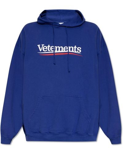 Vetements Hoodie With Logo, - Blue