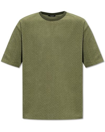 Balmain T-shirt With Monogram, - Green