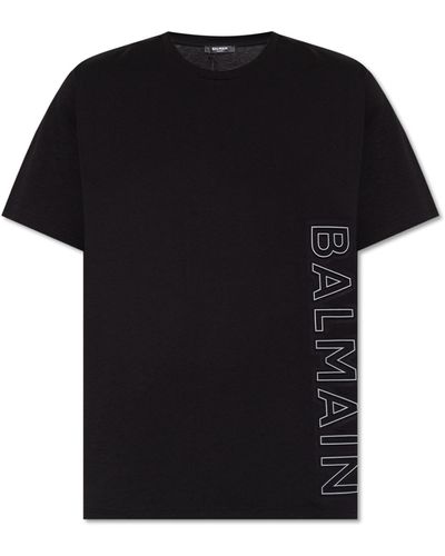 Balmain Logo-embossed T-shirt - Black