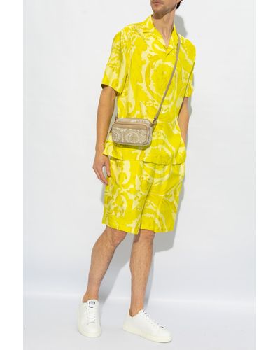 Versace Shirt With Short Sleeves - Yellow