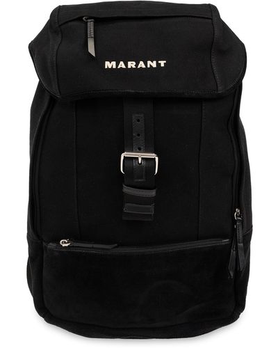 Isabel Marant 'troy' Backpack With Logo, - Black