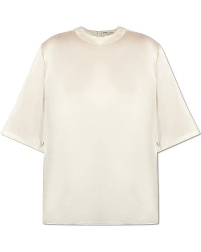 Saint Laurent Silk T-shirt, - White