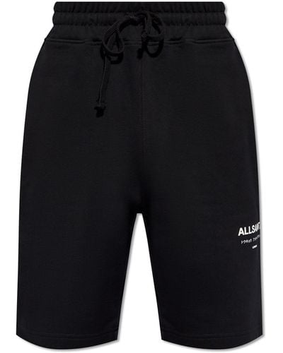 AllSaints Sweat Shorts With 'underground' Logo, - Blue
