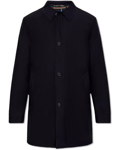 Paul Smith Short Coat With Detachable Lining, - Blue