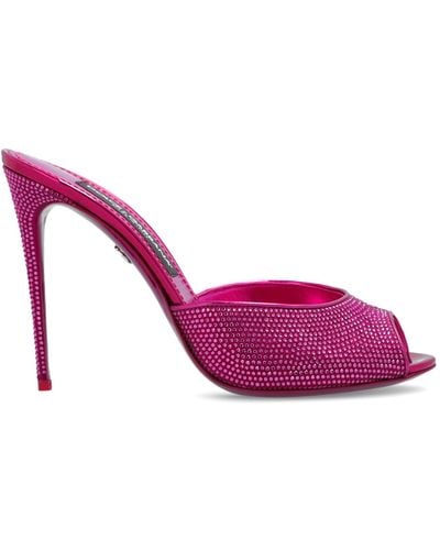 Dolce & Gabbana Crystal-Embellished Mules - Pink