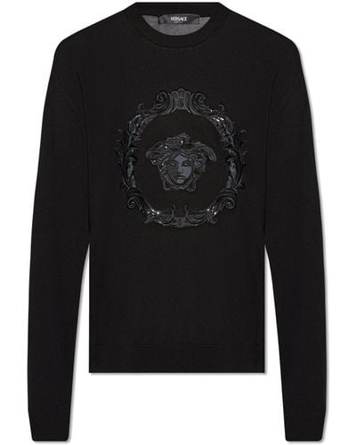 Versace Embroidered Jumper - Black