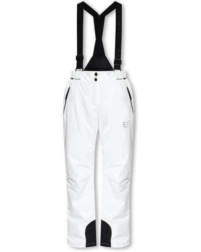 EA7 Ski Trousers With Logo, - White