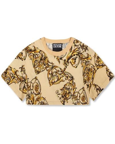 Versace Cropped Oversize T-shirt - Natural