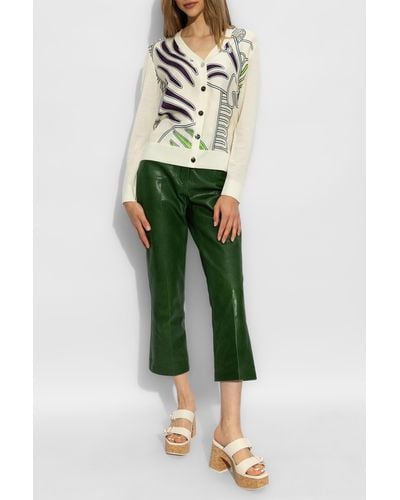 Tory Burch Cardigan From Mixed Materials - Green