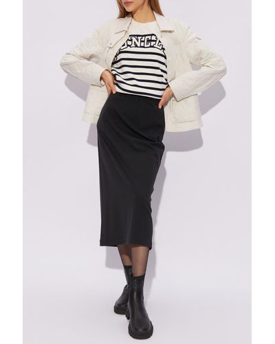 Moncler Cotton Striped Sweater - White
