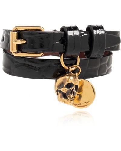 Alexander McQueen Leather Bracelet - Black