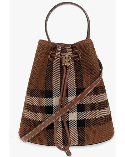Burberry 'tb Small' Bucket Bag - Brown
