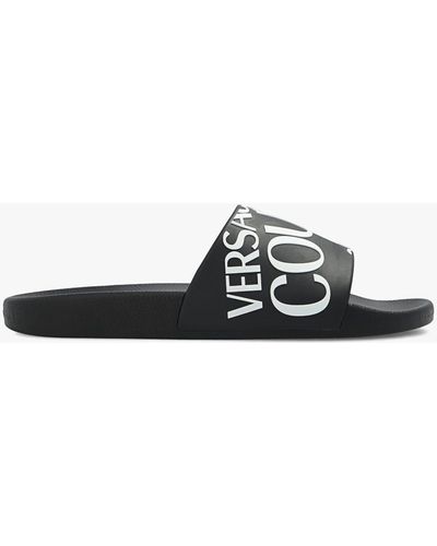 Versace Slides With Logo - Black