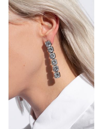 Jil Sander Crystal-embellished Earrings, - White