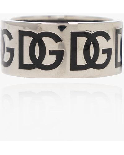 Dolce & Gabbana Logo-engraved Ring, - Black