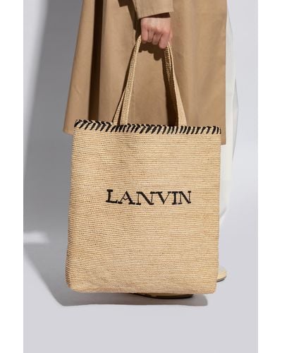 Lanvin Woven Shopper Bag, - Natural