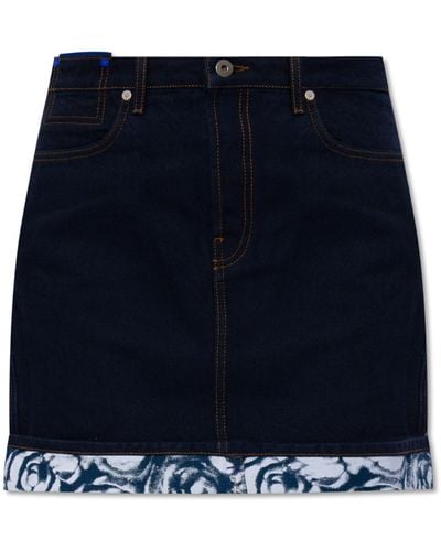 Burberry Denim Skirt, - Blue