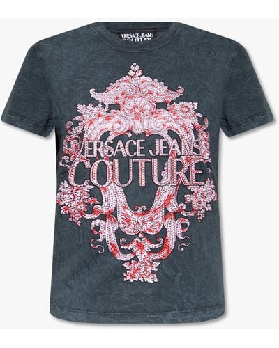Versace T-shirt With Logo - Grey